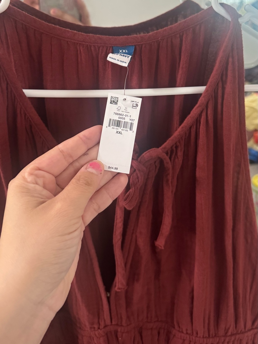 BNWT 100% Cotton Old Navy Fit & Flare Crinkle Gauze Maxi Dress - Picture 4 of 5